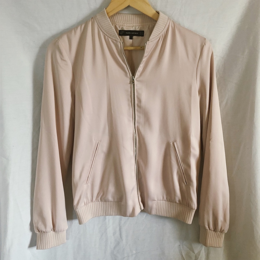 Zara Trafaluc Blush Pink Bomber Jacket